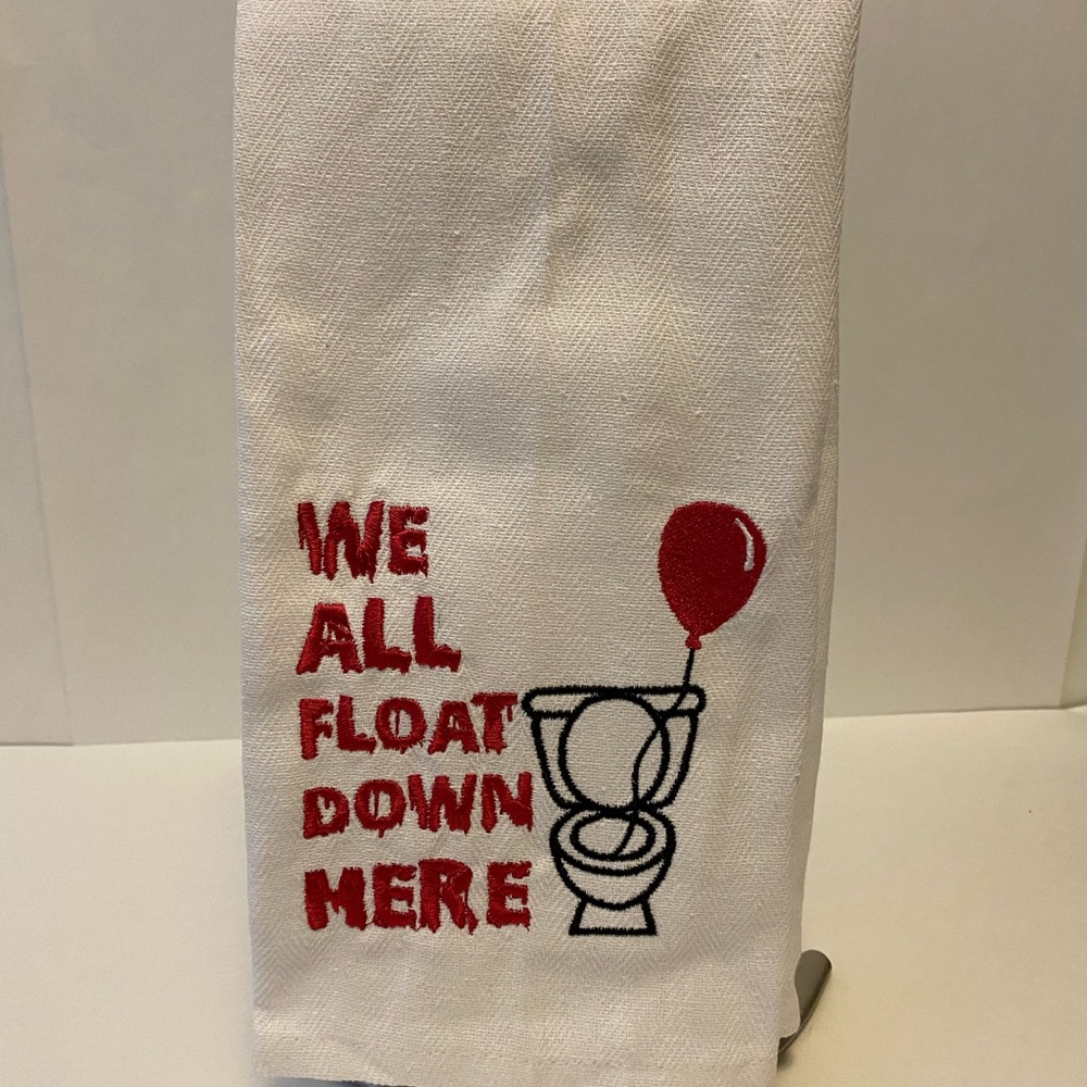 Decorative White Towel with Cheeky IT reference